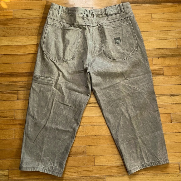 VTG Girbaud Brand X Denim Jeans 42x25 Khaki Tan Y2K Hip-Hop Skater Loose Baggy - Picture 3 of 15